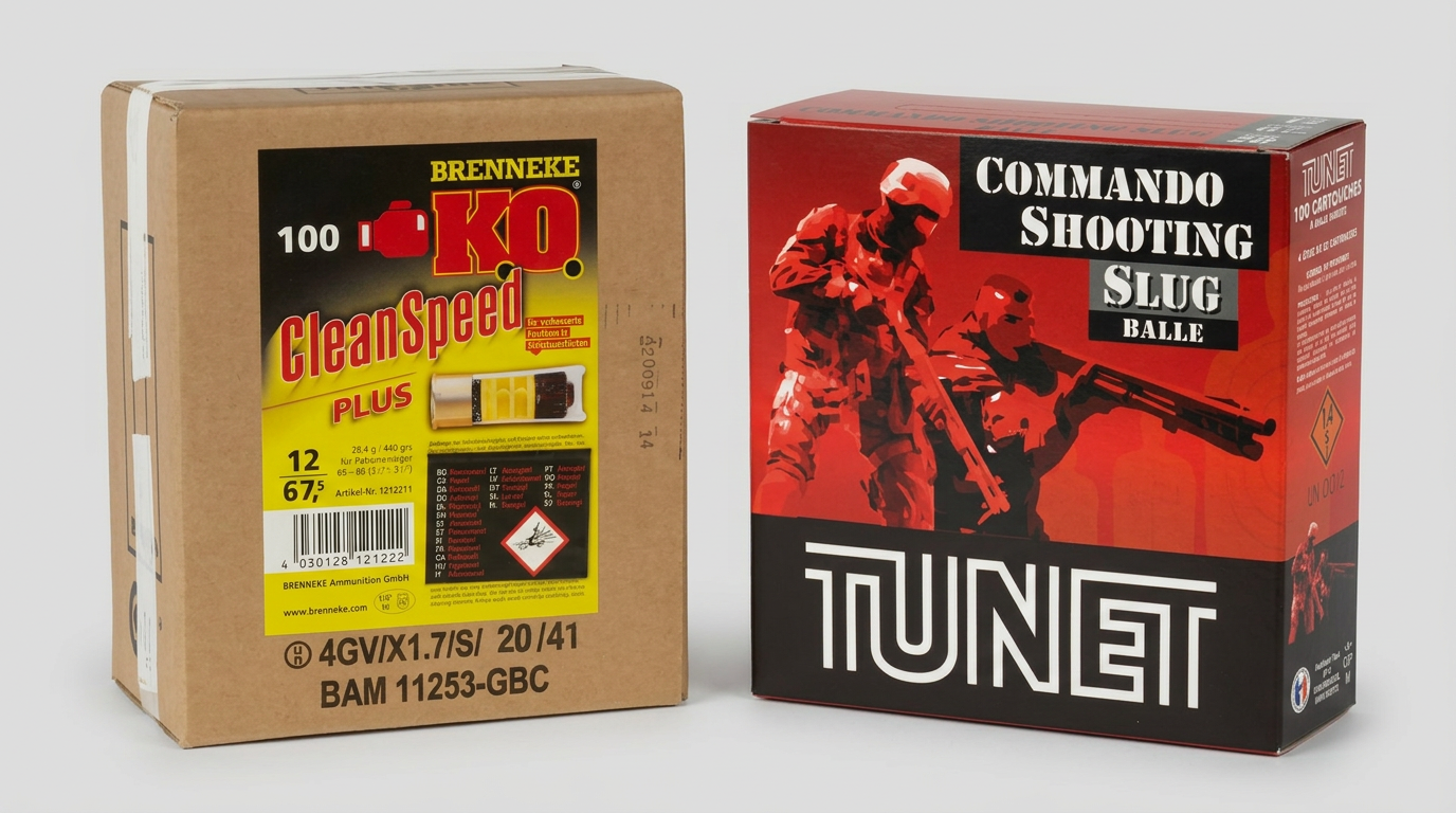 Brenneke K.O. CleanSpeed Plus 12/67 28,4 g im Vergleich zum Tunet Commando Slug