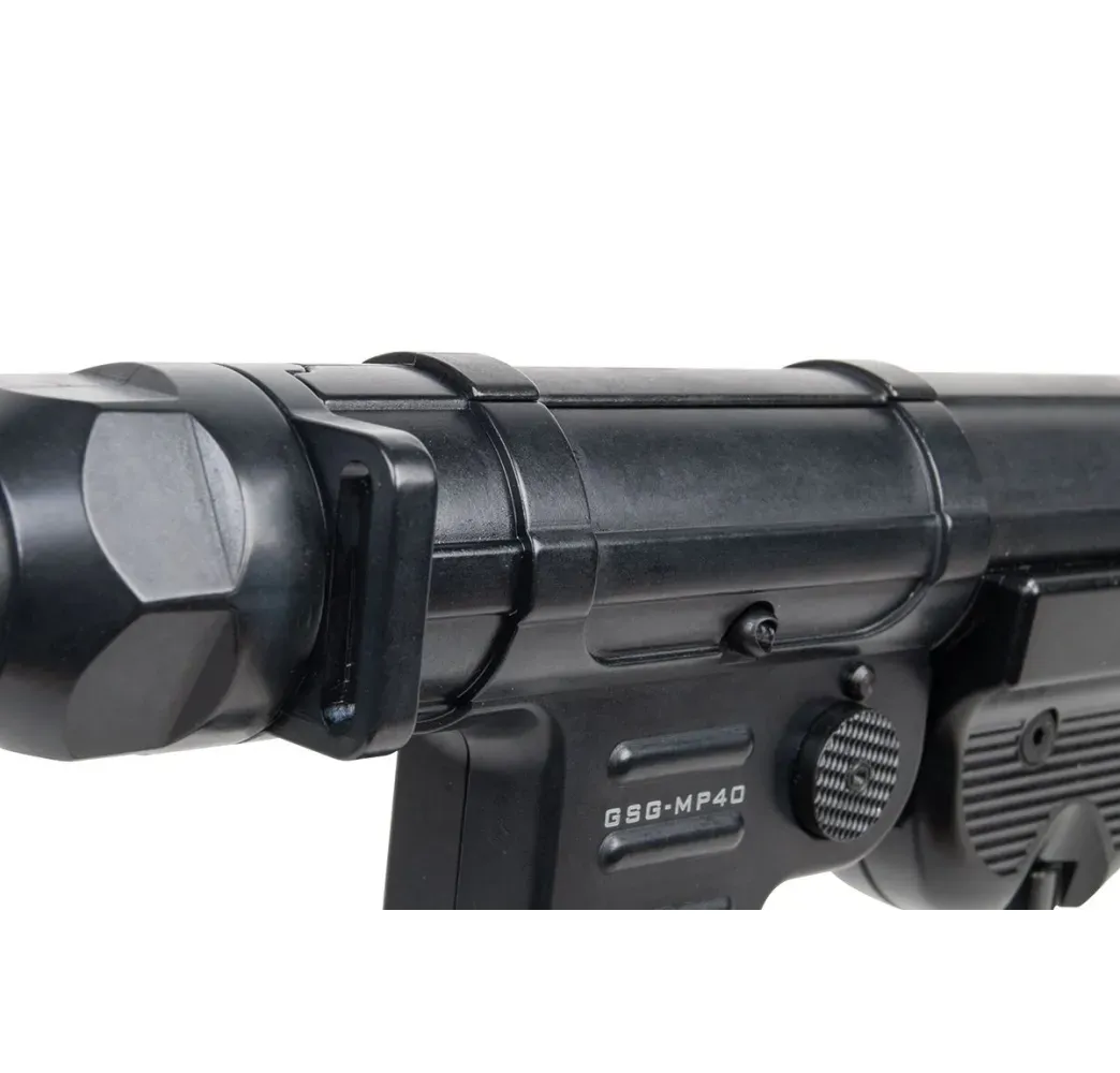 Detailansicht von Verschluss und Magazinschacht der GSG MP40