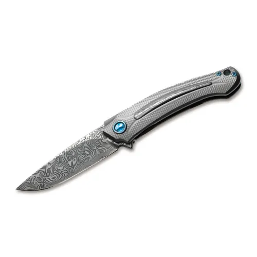 Arvenis Damasteel Klappmesser mit feiner Damastoptik