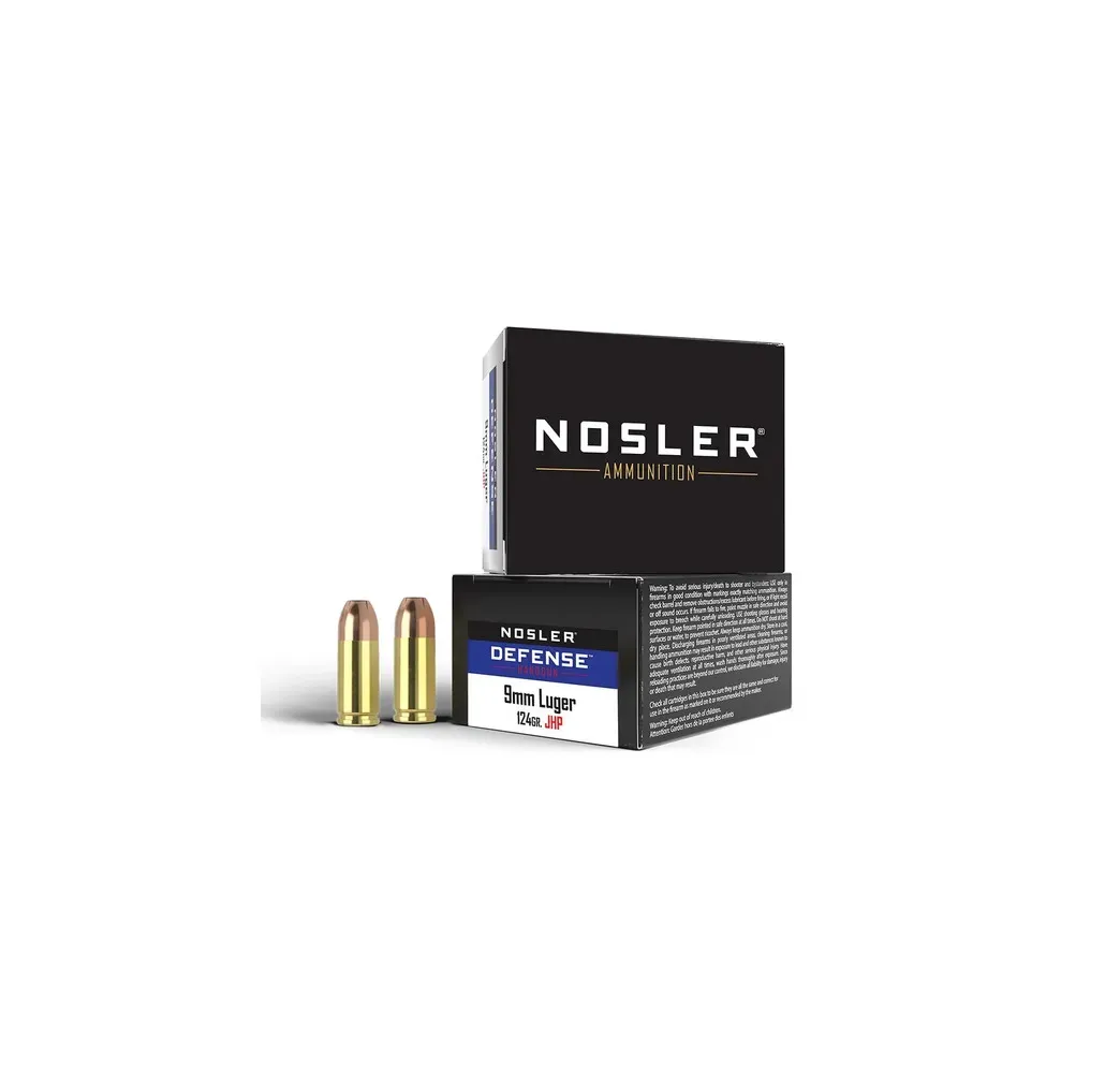 Nosler Defense Handgun 9 mm Luger +P 124 grs JHP