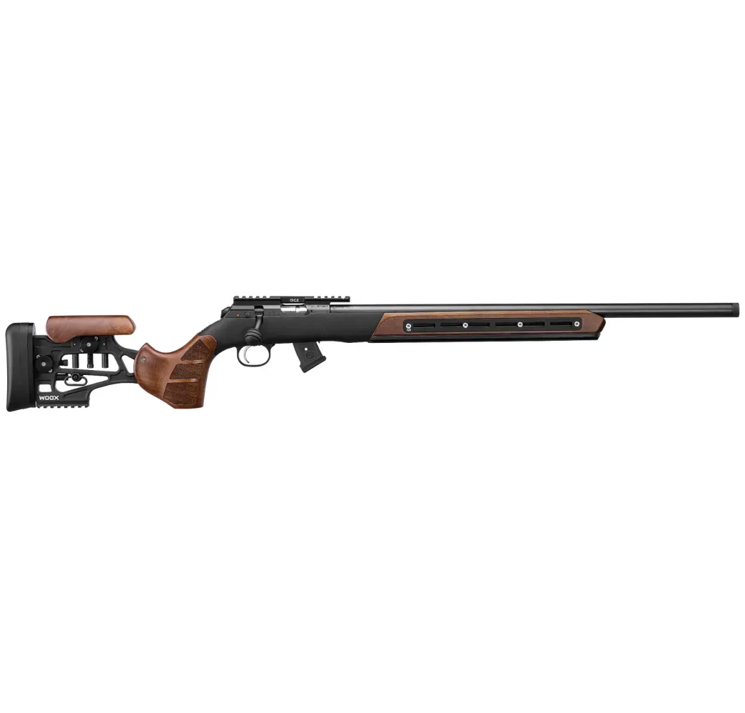 CZ 457 Woox .22 lfB mit WOOX Furiosa Hybrid-Chassis in der Gesamtansicht