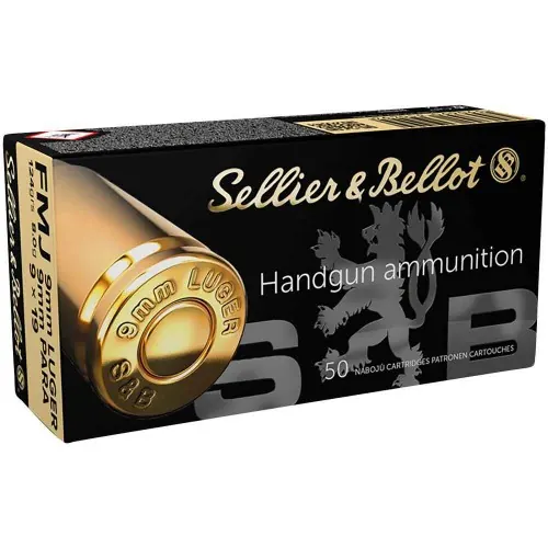 Sellier & Bellot 9 mm Luger 124 grs FMJ Pistolenmunition Patronenpackung
