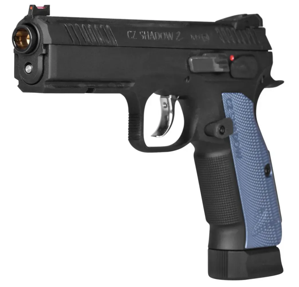 CZ Shadow 2 CO2 BlowBack in der Profilansicht mit geöffnetem Magazinschacht